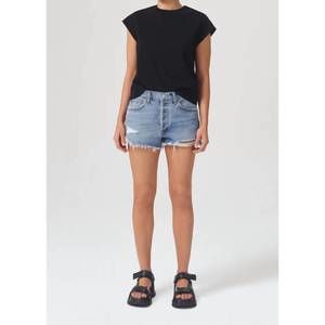 Agolde High Waist Denim Shorts - Light Blue